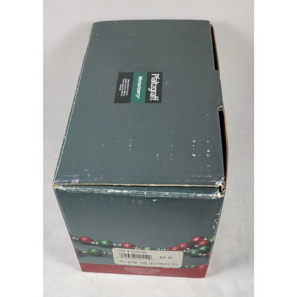 2 Pfaltzgraff Winterberry Coffee Mugs Christmas Cheer Joy Stoneware 12 Oz NEW - Picture 9 of 11